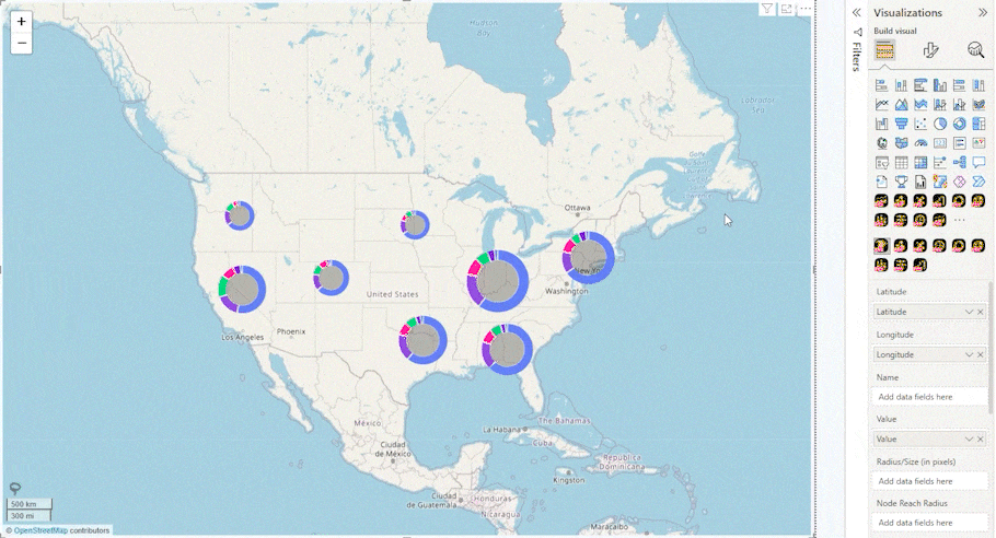 power bi map chart