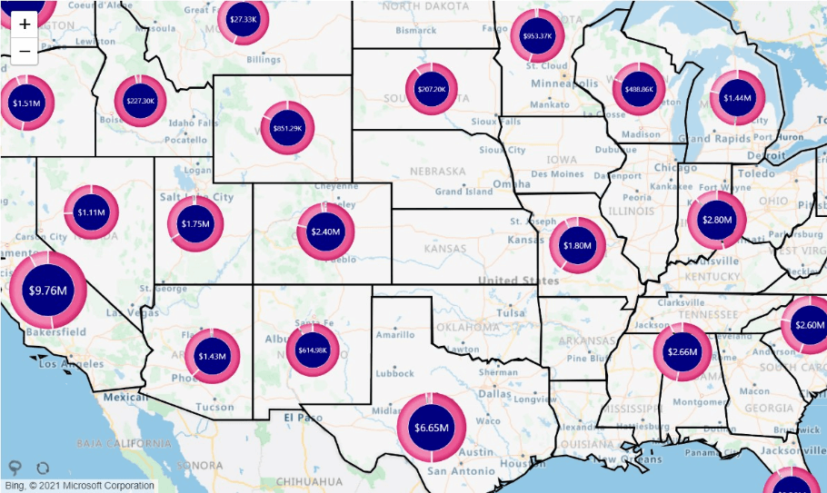 drill down map chart azure maps example